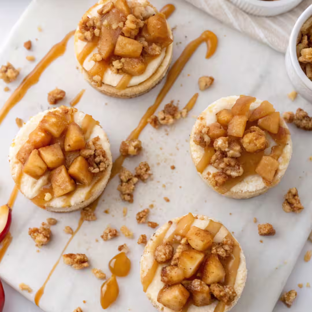 Apple Crisp Mini Cheesecakes