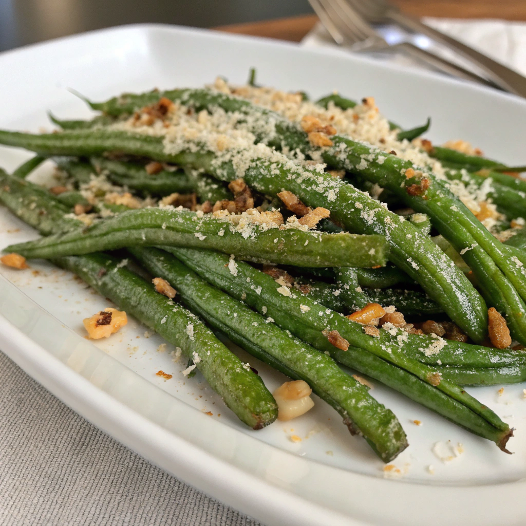 Roasted Green Beans With Garlic & Parmesan