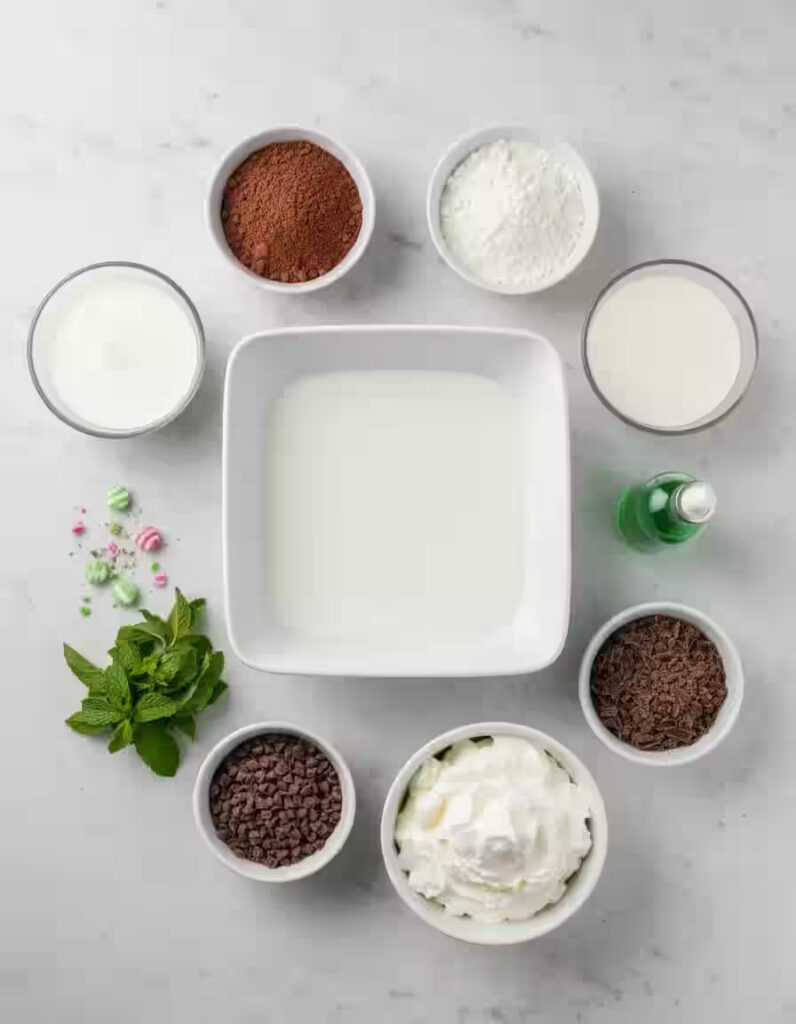 Shamrock Shake Pudding Cups Ingredients